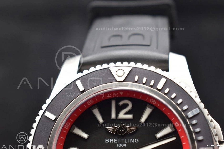 With On Rubber BLSF QuickDry And Edition Strap 1166 Black 44 Dial Rehaut Black Superocean Best Automatic Orange Bezel 1:1 A 1007